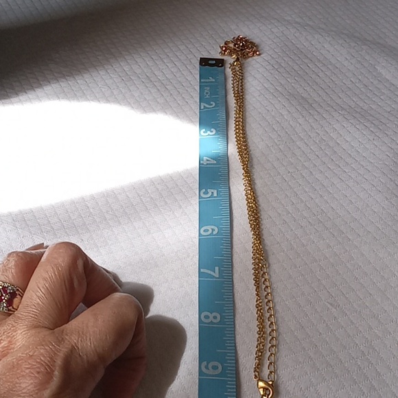 Goltone Crystal Double Chain Necklace 18" - Picture 4 of 4